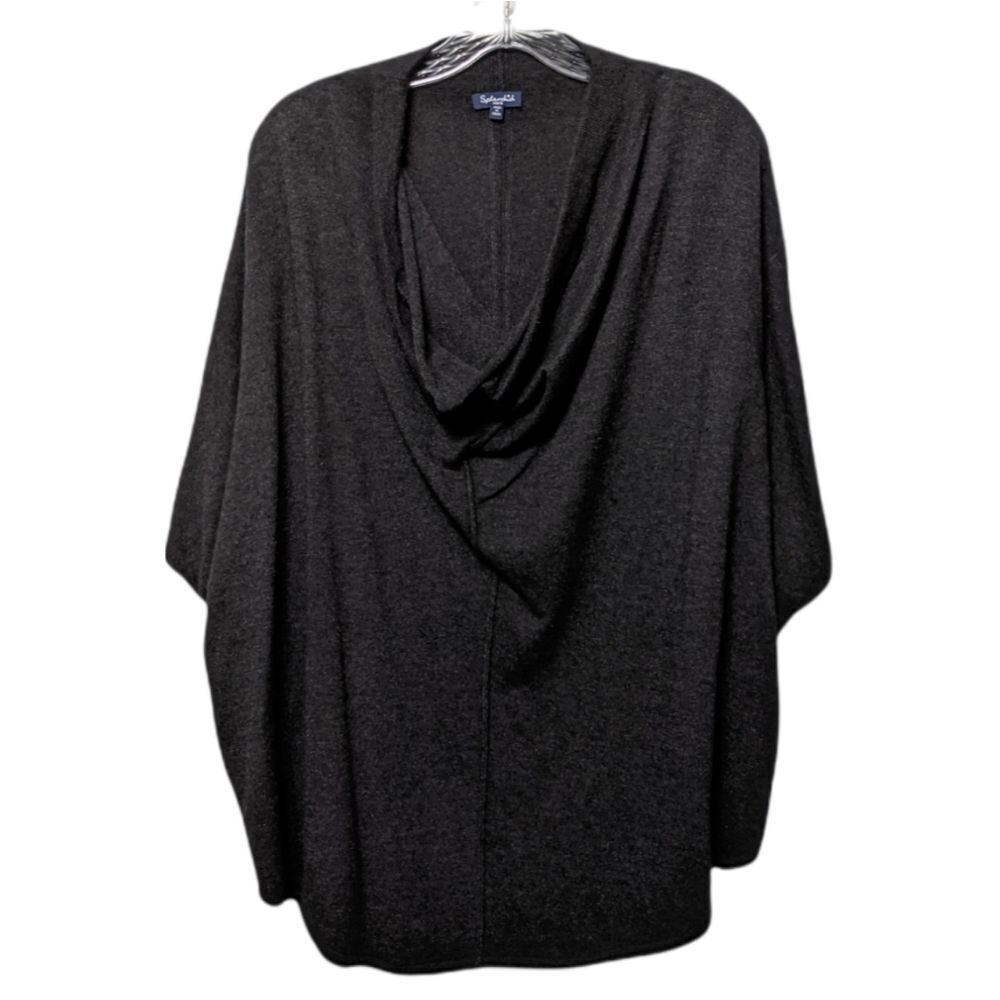 SPLENDID Gray Wool Cashmere Blend Cowl Neck Poncho Sweater XS/S